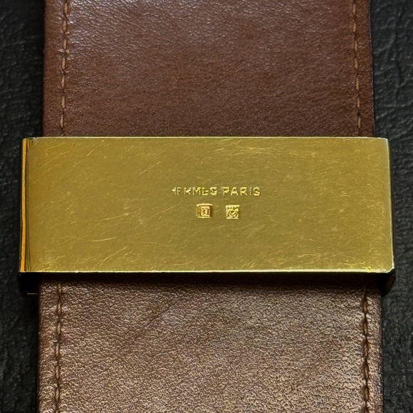 Vintage Hermès Ostrich Collier De Chien Cognac Brown Belt main image 6